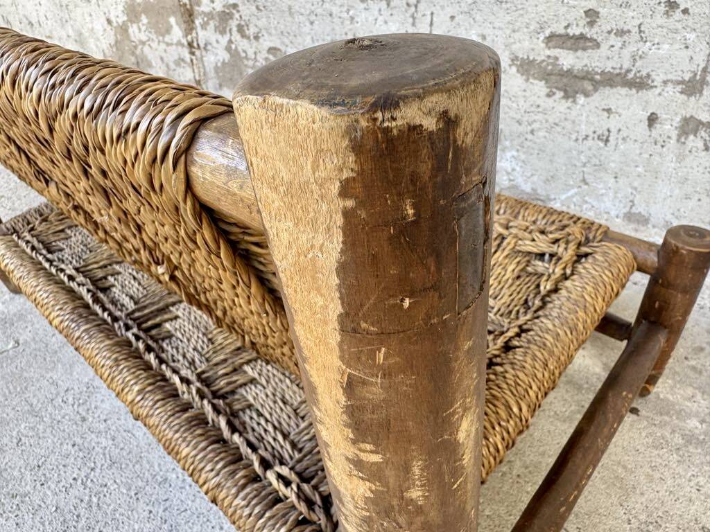 Wooden and rope bench from the 1950s,  Vibo