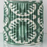 Art Deco table lamp by Charles Catteau for Boch Frères "Pineapple" with new Ikat silk shade.