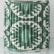 Art Deco table lamp by Charles Catteau for Boch Frères "Pineapple" with new Ikat silk shade.