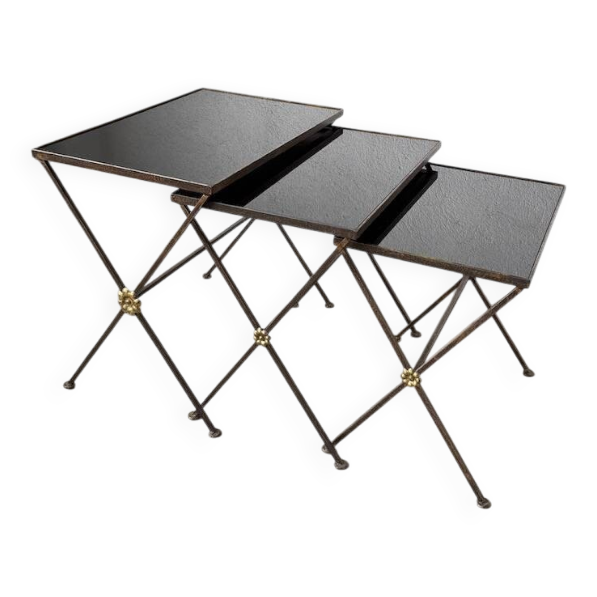 Adnet 1950s nesting tables trio