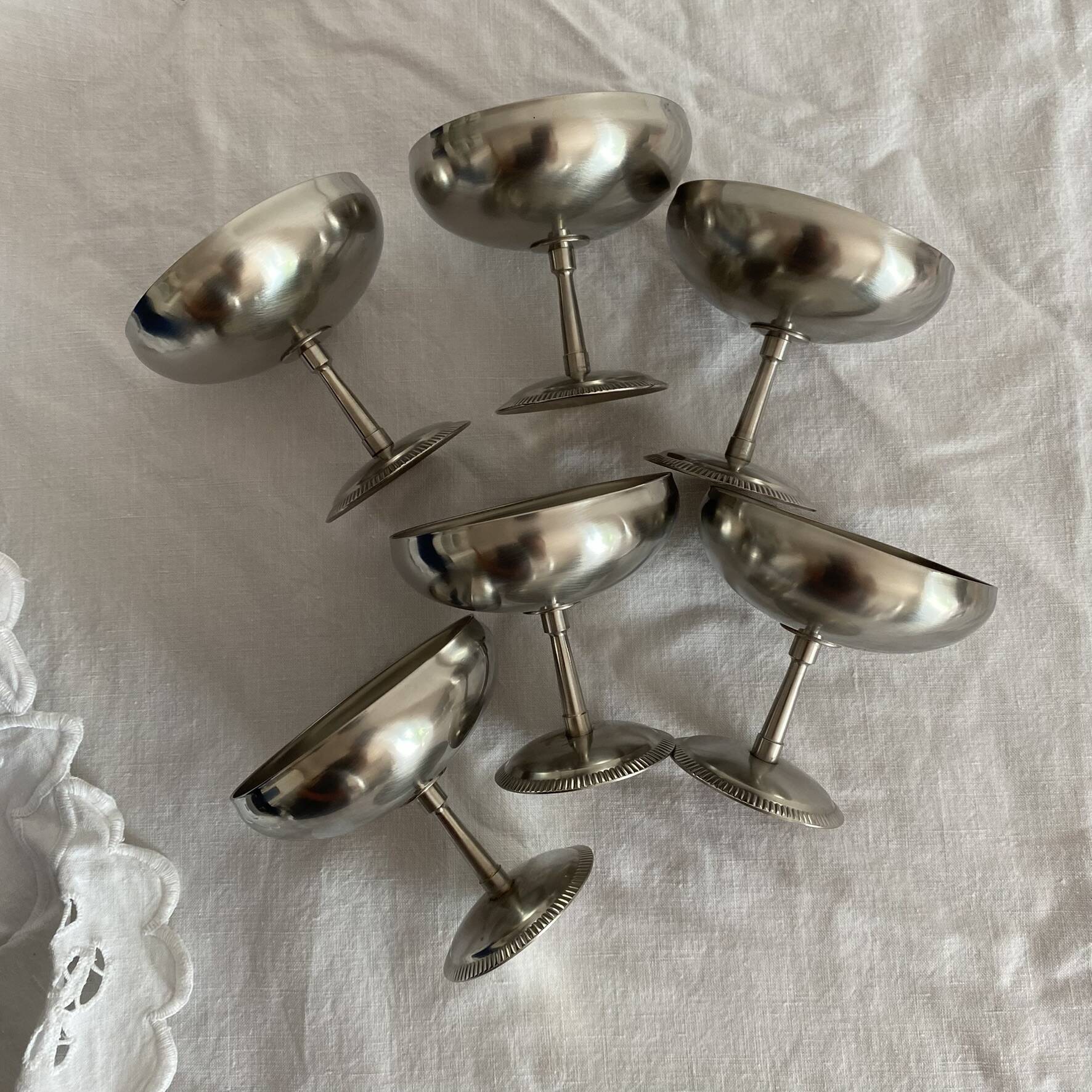 Stainless steel footed bowls Jean Couzon