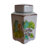 Pot à thé herboristerie vintage motifs végétaux