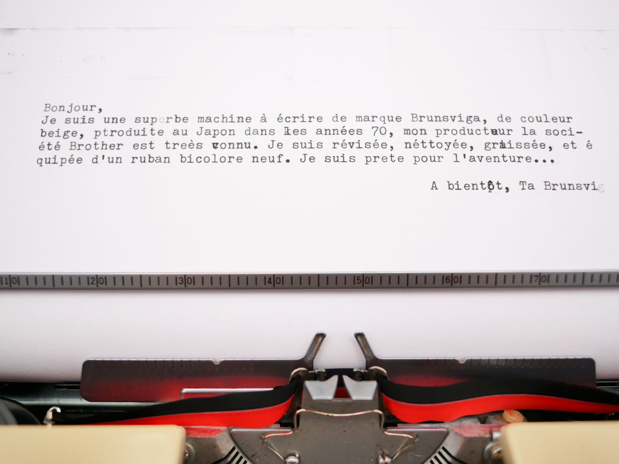 Brown brownsviga brother typewriter revised new ribbon