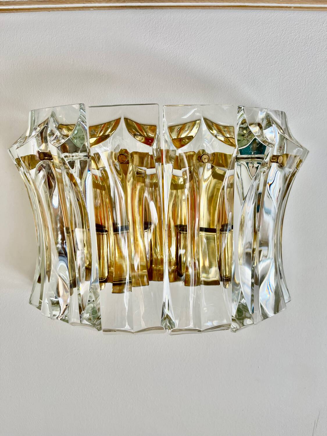 Venini wall lamp in crystal glass, Italy 1960