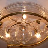 Vintage glass and brass ceiling light