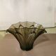 Art Deco vase in polished and frosted smoked glass