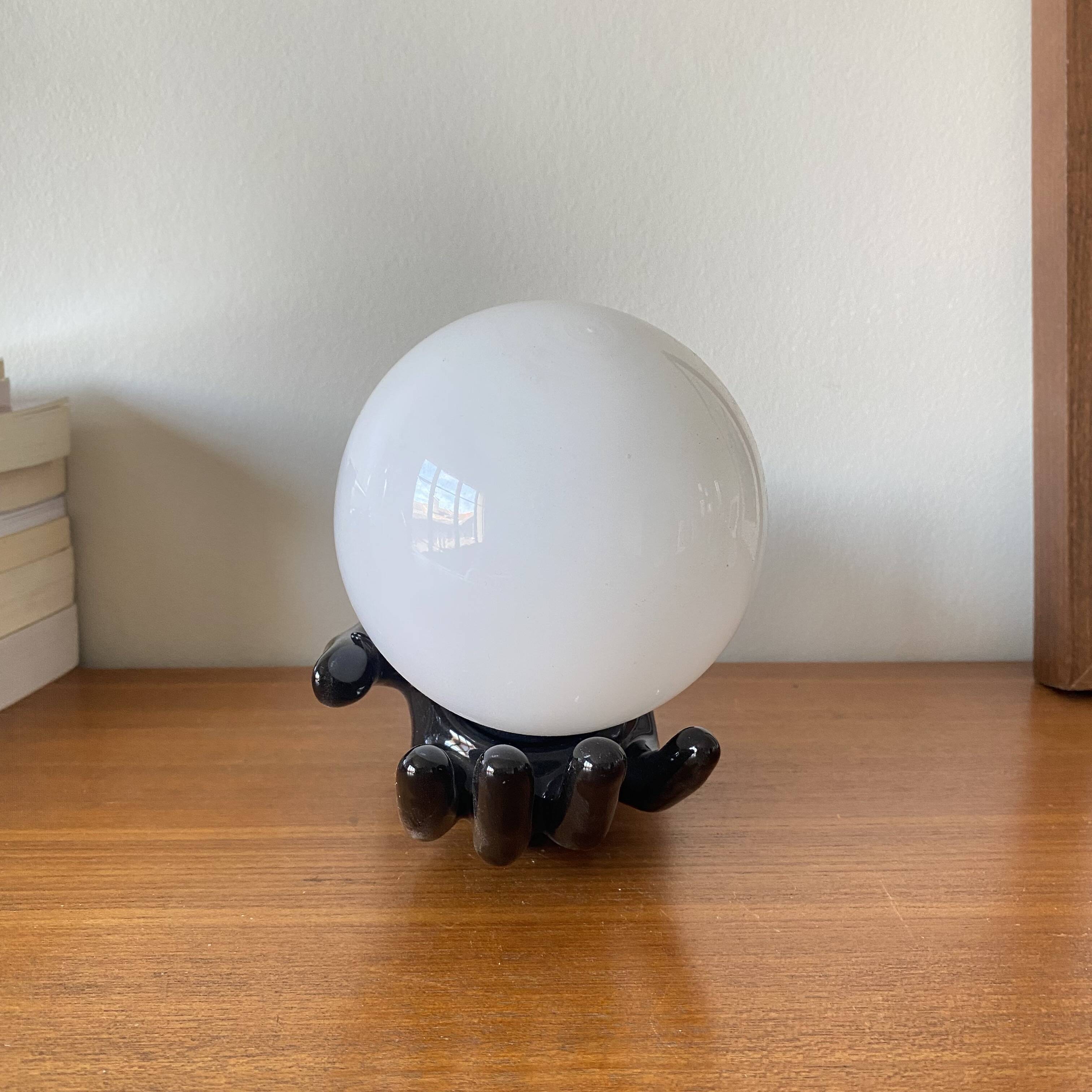 Pair of black ceramic wall lights from the 70s and 80s.