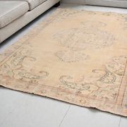 Tapis d'aire vintage Oushak floral