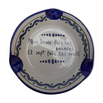 Nevers earthenware ashtray