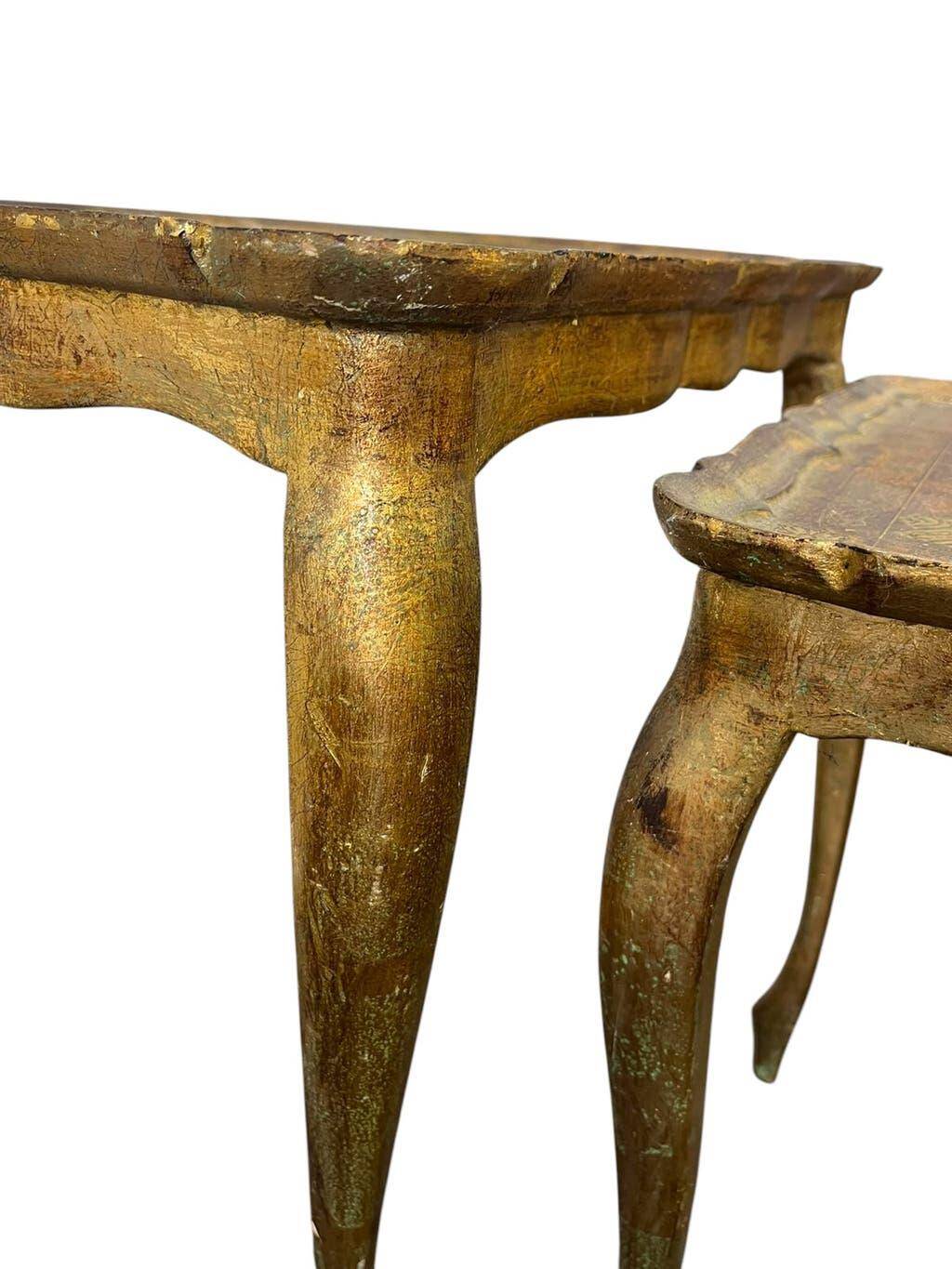 Set of 3 vintage Florentine nesting tables.