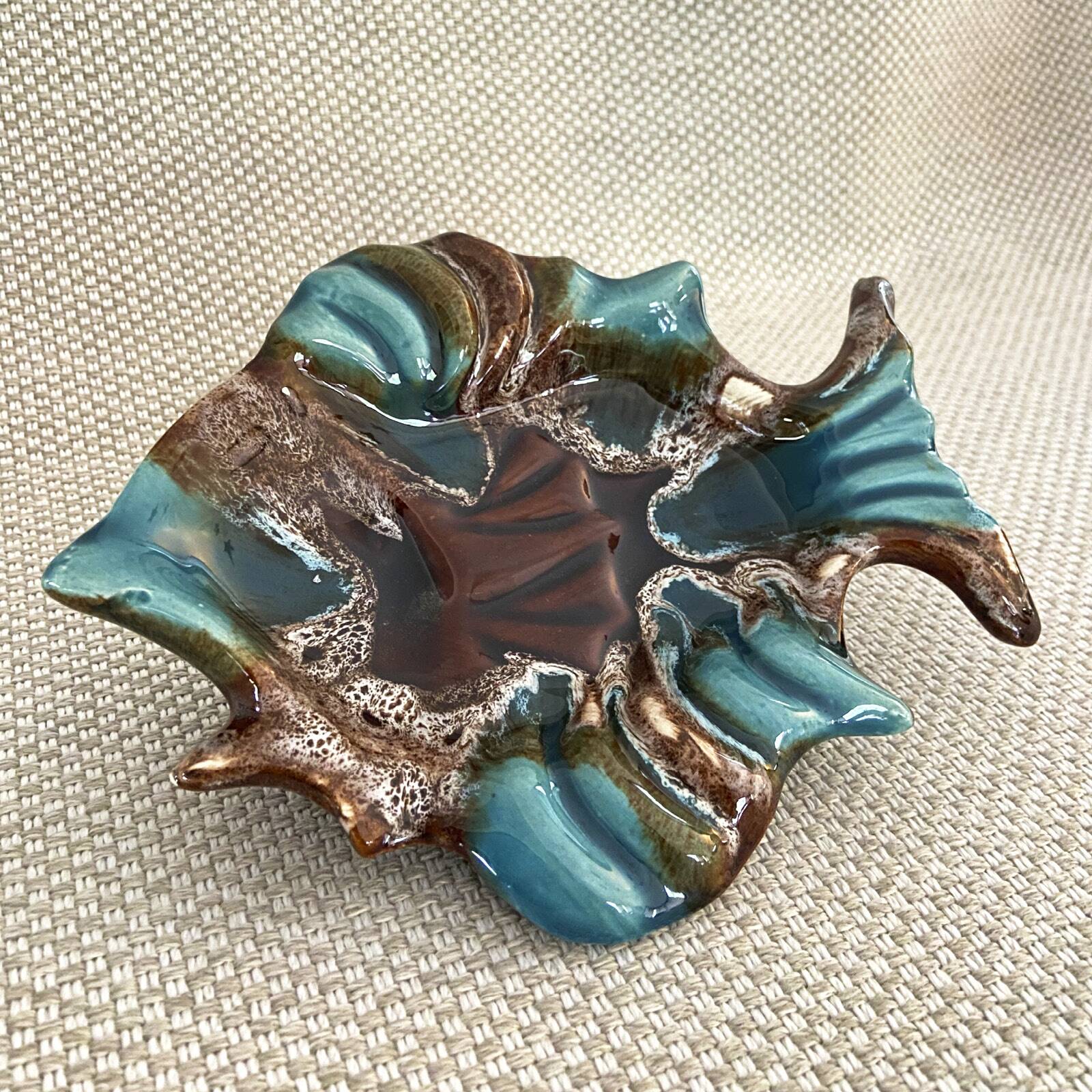 Vide-poche poisson Vallauris – céramique bleue – années 1970