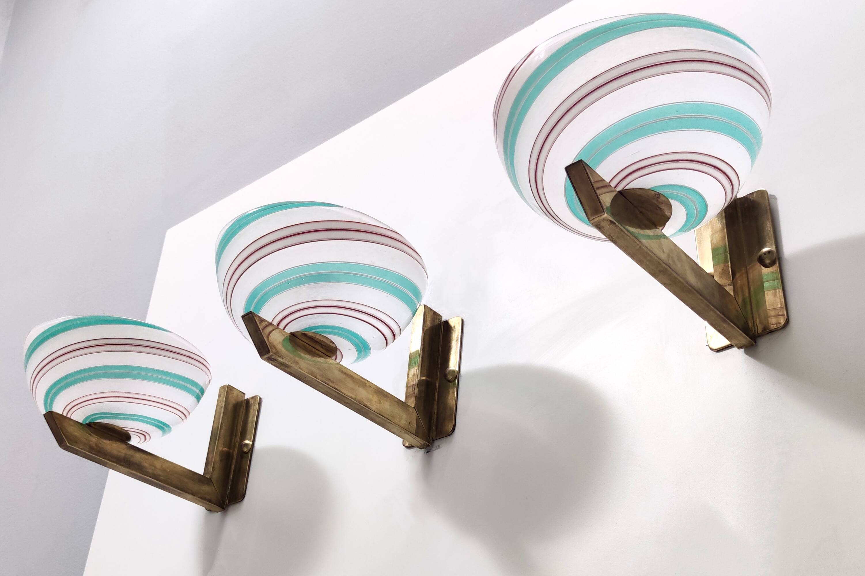 Rare Murano Glass and Brass Wall Light by Dino Martens for Aureliano Toso, Italy