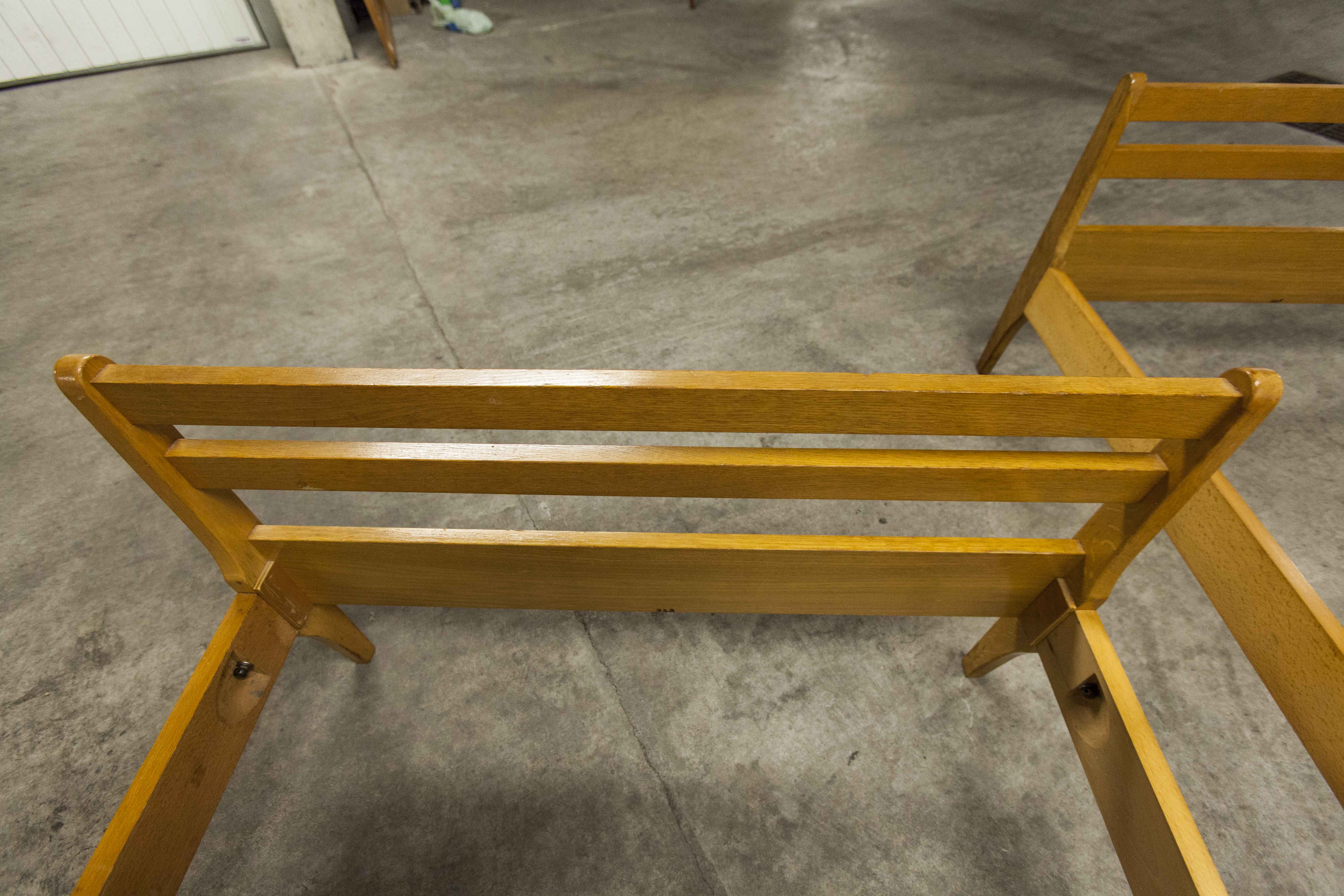 Pair of 1960 Scandinavian twin beds in solid beech