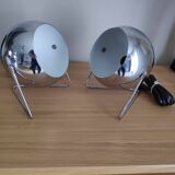 Pair of vintage eyeball table lamps