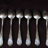 Ménagère 6 personnes style Rocaille en métal argenté
