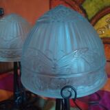 Art deco butterfly mushroom and flowers lamps, set of 2