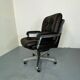 Mid-Century Italian Modernist Leather and Steel Adjustable Desk Chair, 1950s