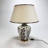 French hand painted ceramic vase lamp, 1970s