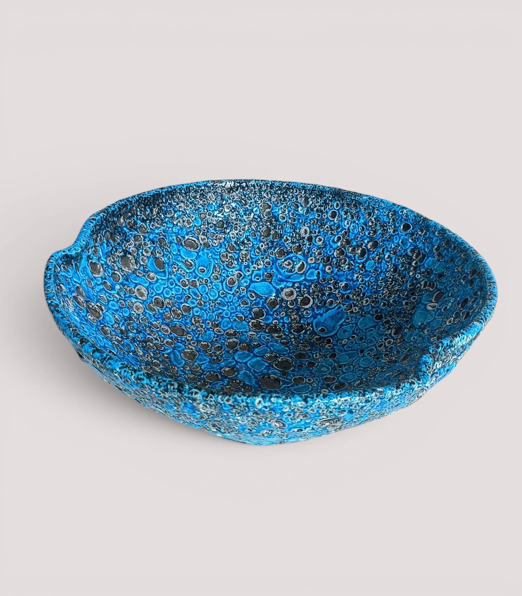 Turquoise ceramic fruit bowl by Charles Cart Vallauris, circa the 1960s.