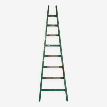 old green patinated wooden ladder