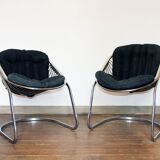 Pair of egg armchairs, 70s