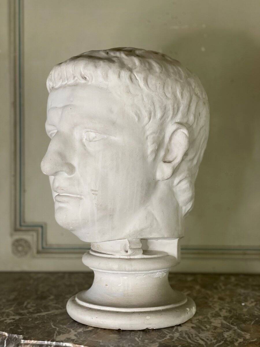 Plaster bust of a Roman emperor