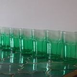7 grands verres à eau vert vintage