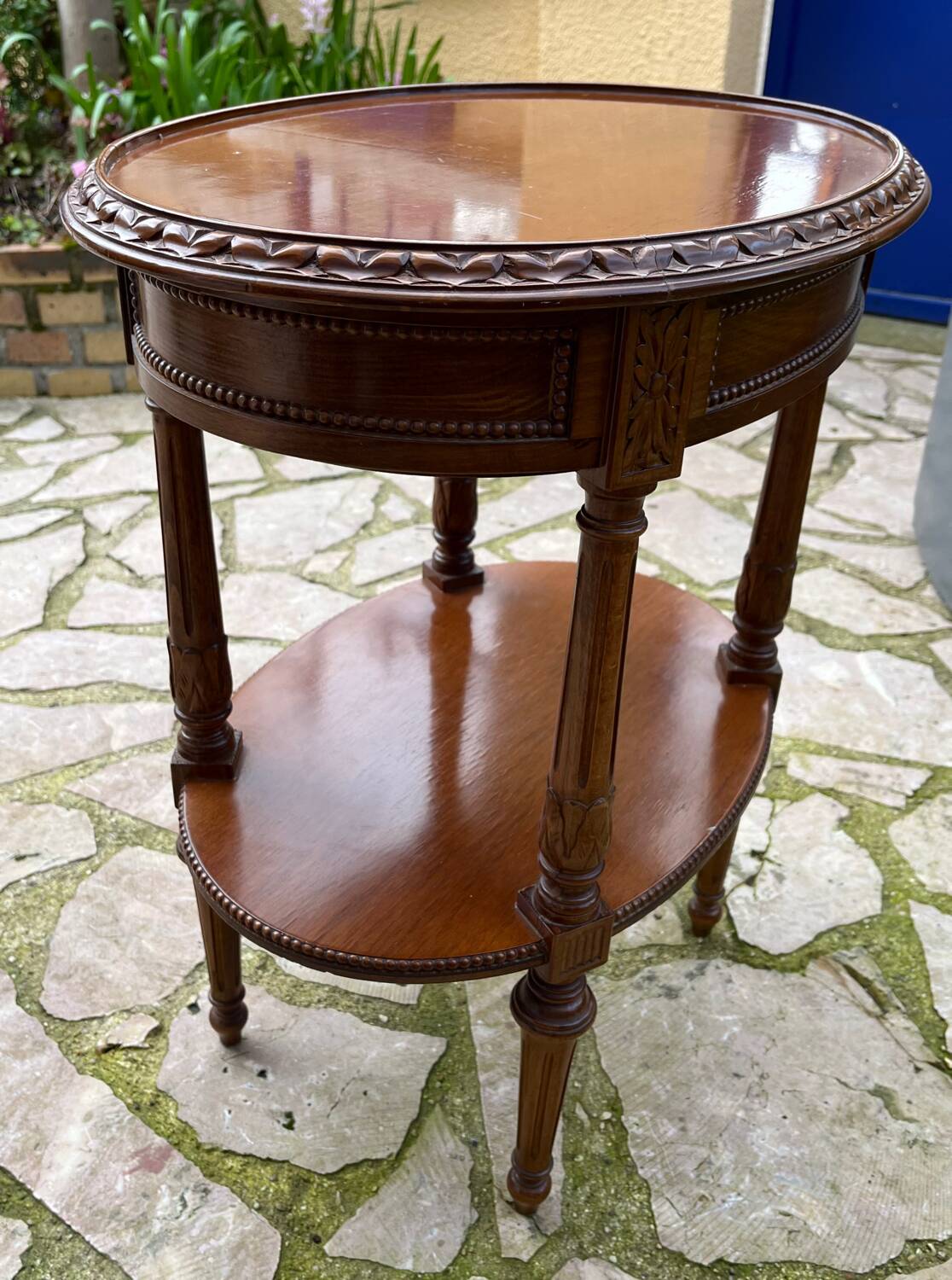 Small carved wooden table