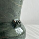 Green marbled ceramic vase