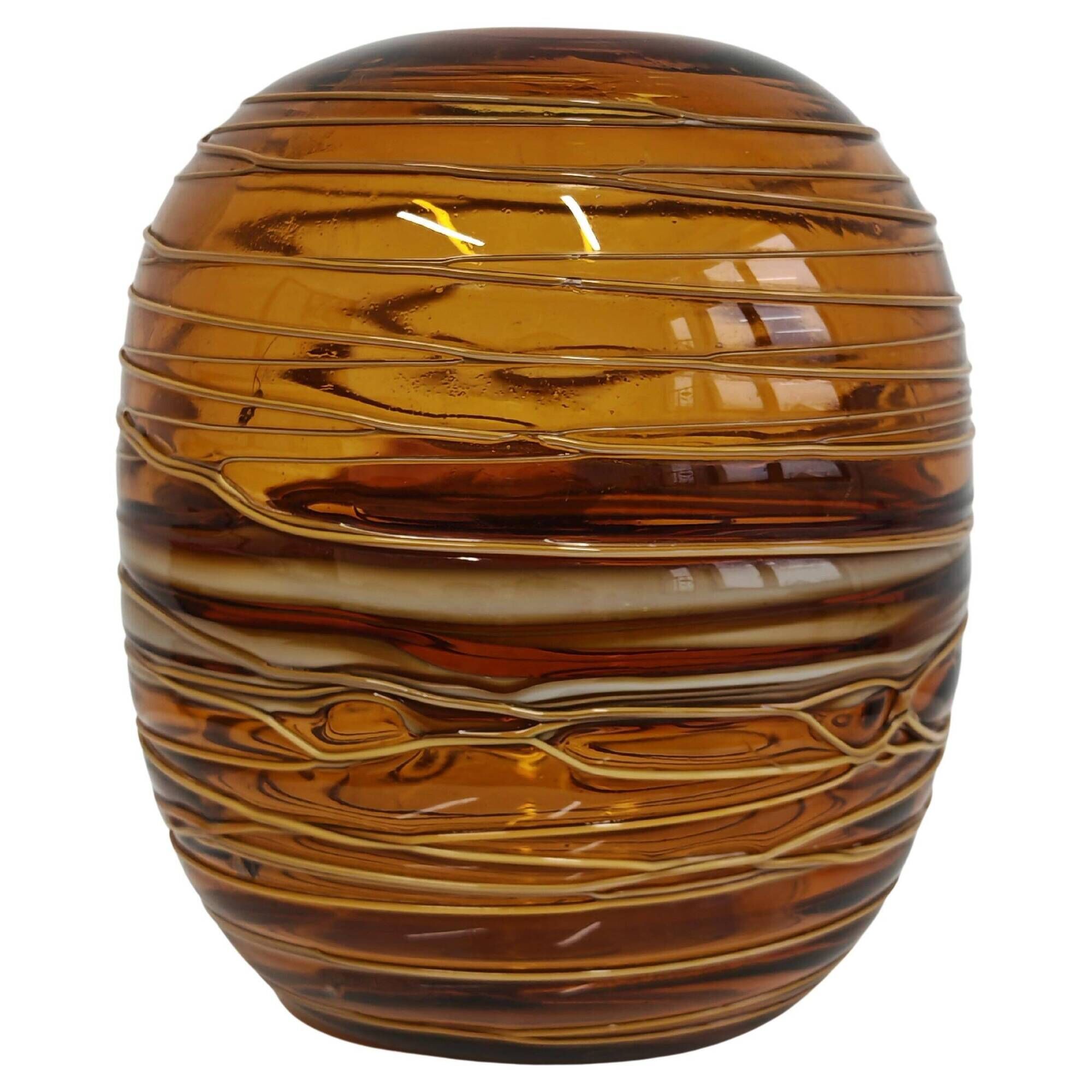 Mid-Century Murano vase in glass by Fulvio Bianconi for Venini