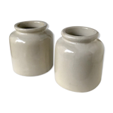 2 pots of varnished sandstone Lab Lagny