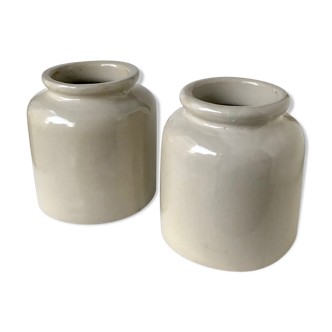 2 pots of varnished sandstone Lab Lagny
