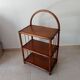 Vintage bamboo and rattan standing shelf
