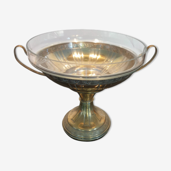 Art Deco brass cup and engraved cup