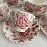 6 Johnson Brothers "Rose Chintz" English earthenware mugs