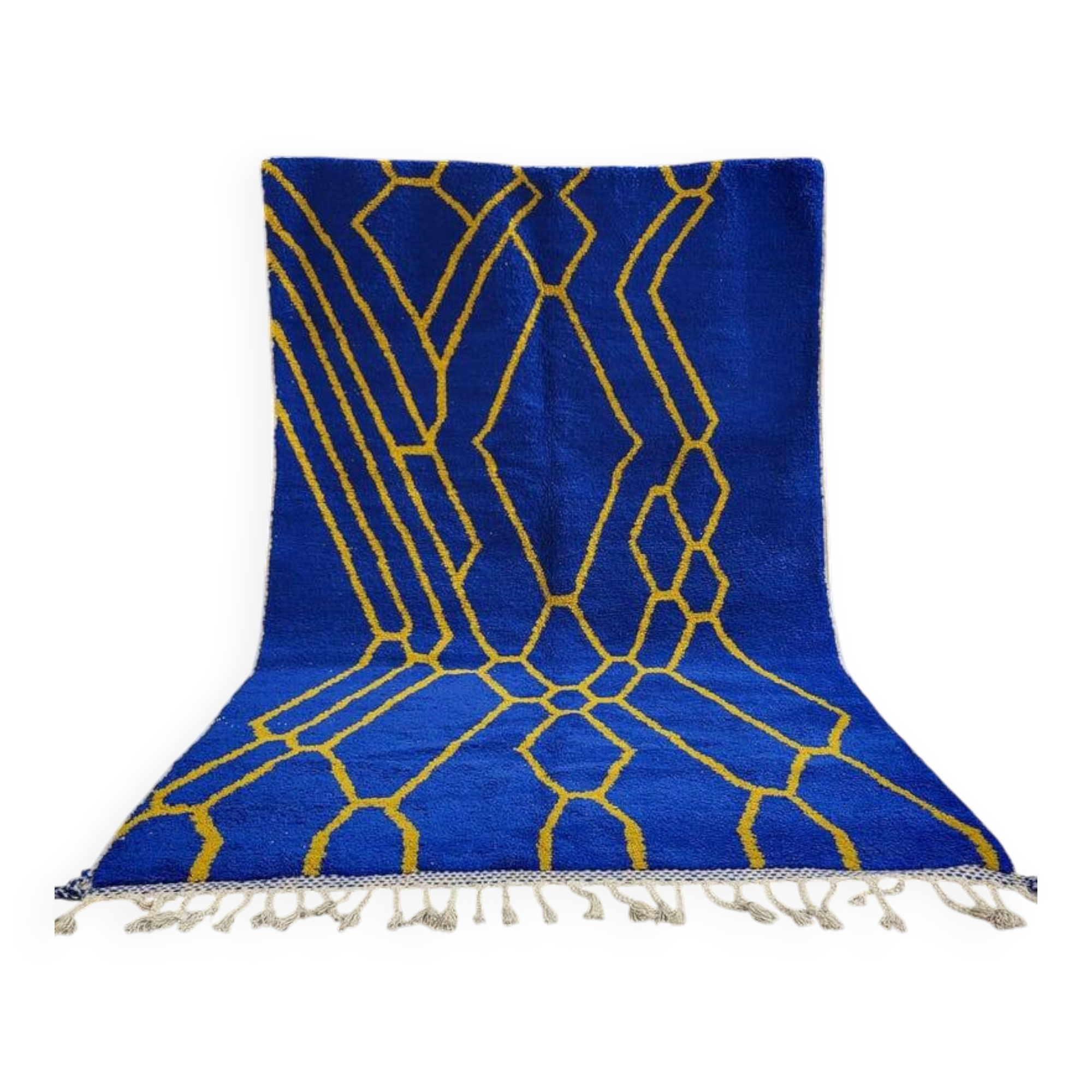 Tapis en laine pure fait main traditionnelle artisanale 2/3 m