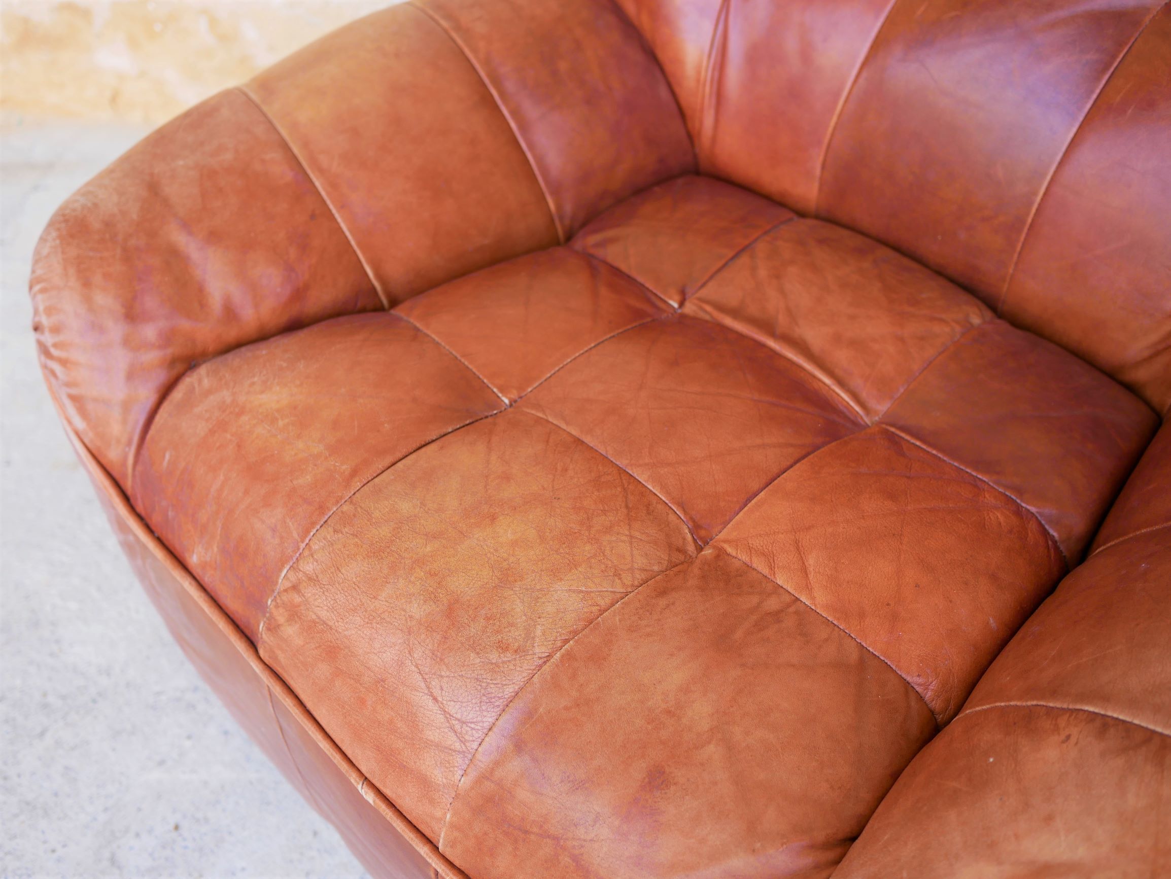 Brown vintage leather armchair