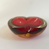 Ashtray sommerso red doubled yellow