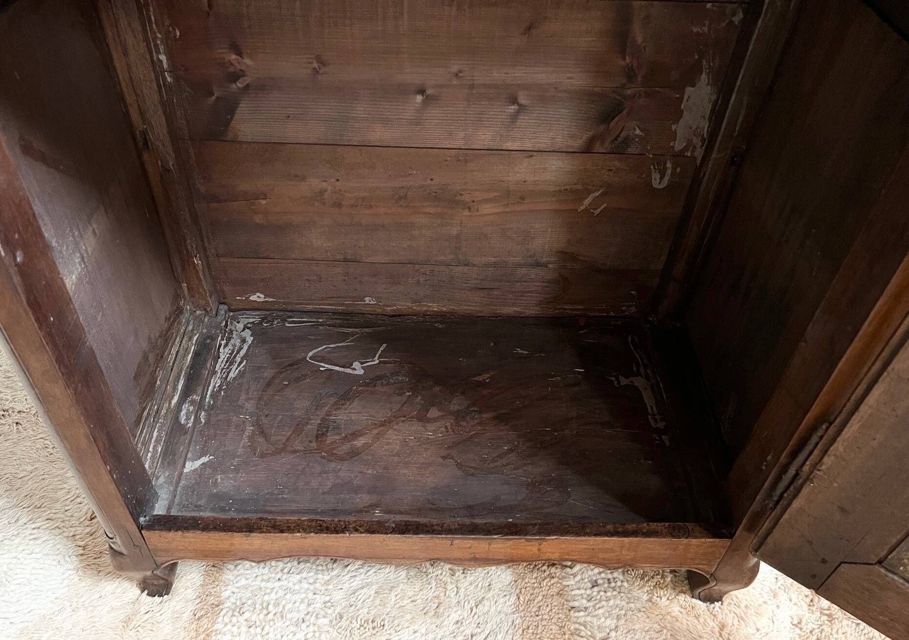 18th century walnut hosiery cabinet
