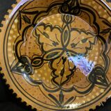Dish or plate Morocco hollow enameled ceramic made and hand painted old vintage decoration