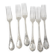Christofle Marly, 6 table forks, 21.5 cm, in silver-plated metal.