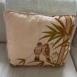Vintage cushion decorated with birds, Thailand