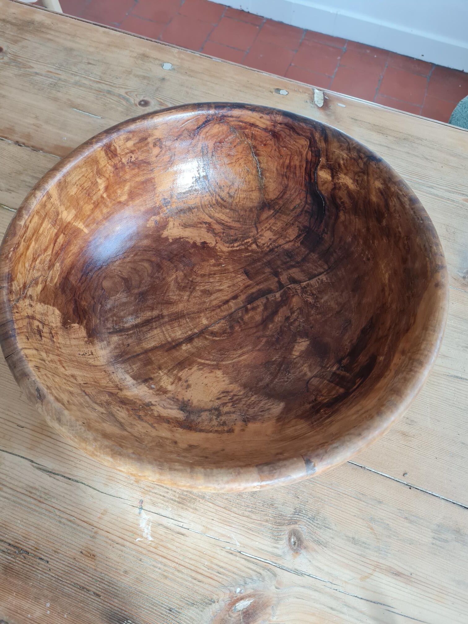 Saladier en bois d'olivier véritable