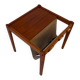 occasional table / magazine rack in teak and turbo-edged fabric