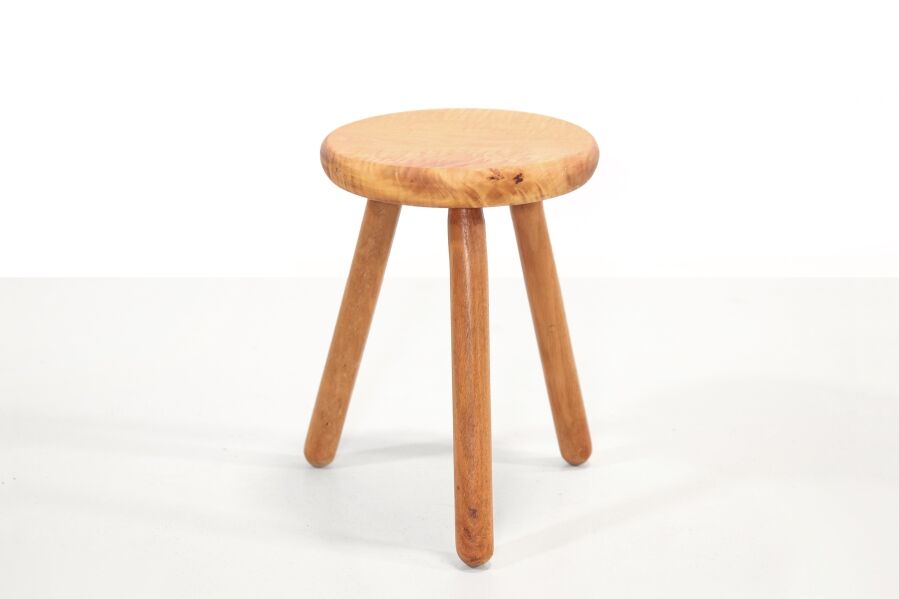 Mid-century birch wood stool