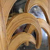 "Rainbow" rattan mirror