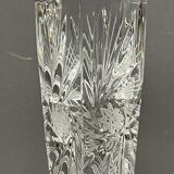 Pair of hand-cut solid crystal candle holders.