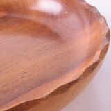 Vintage teak wooden high bowl or fruit bowl 1960s Denmark
