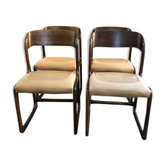 Original Baumann "Sled" series of 4 chairs