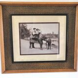 Old photo in worked wooden frame The Bombay Company